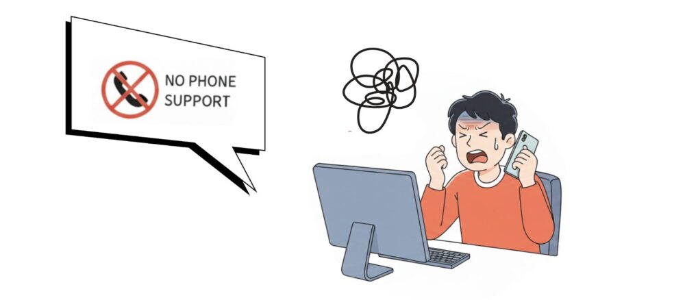 電話サポートがない