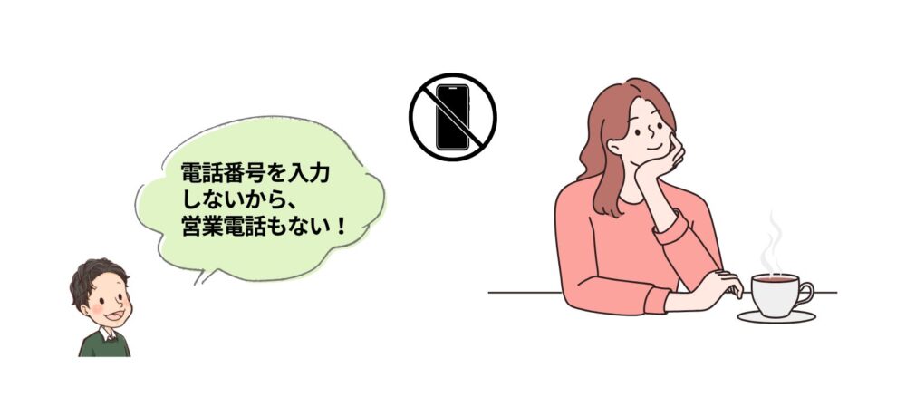 営業電話がこない